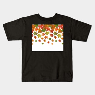 Bright autumn maple leaves, watercolor art print Kids T-Shirt